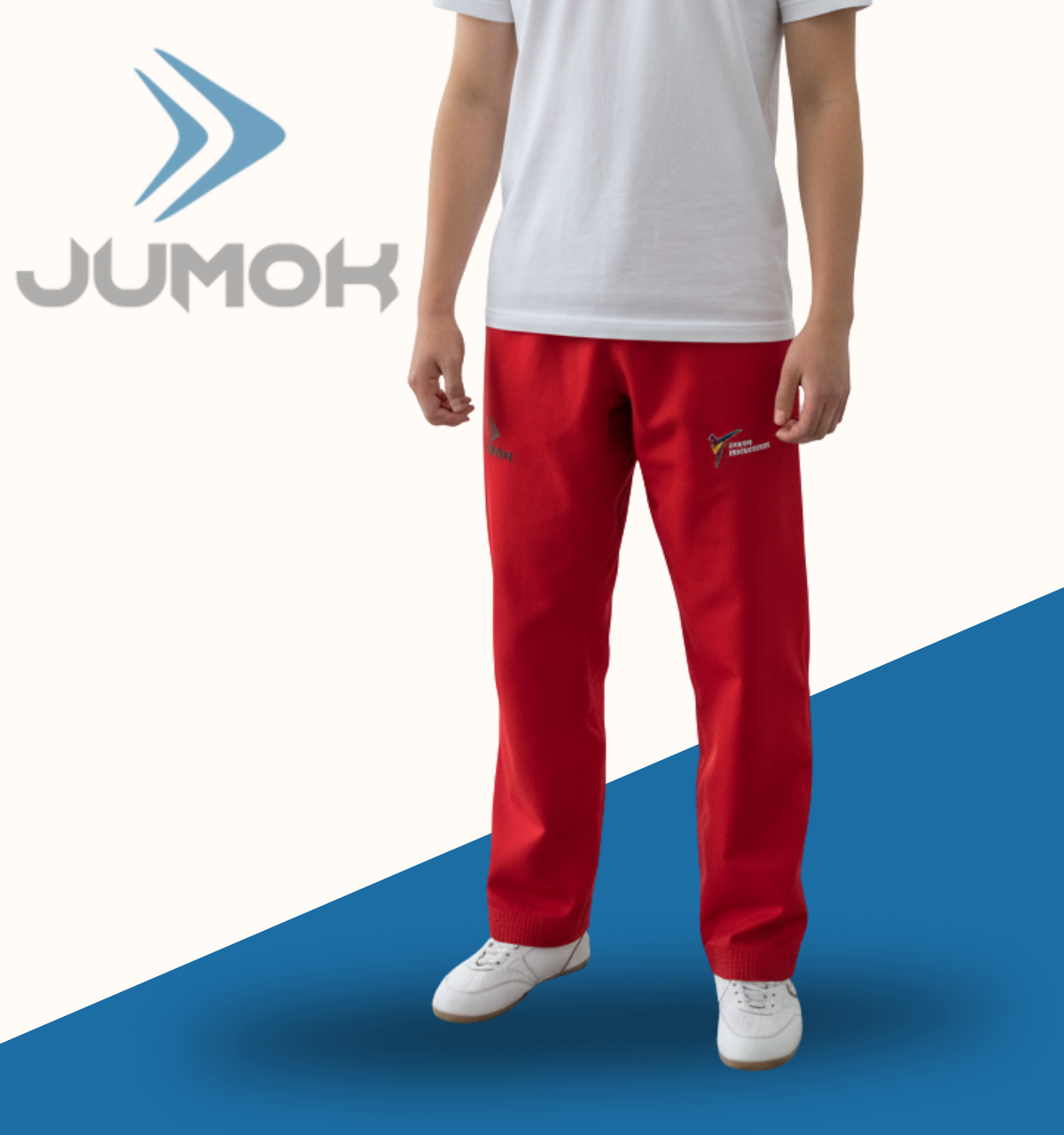 JUMOK FİGHTER KIRMIZI TAEKWONDO ANTREMAN PANTALONU